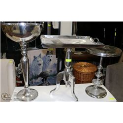 SHOWHOME GROUP OF 3 LARGE METAL STANDS