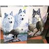 Image 1 : 2 WOLF AND EAGLE CANVAS PICTURES 36"X24" EACH