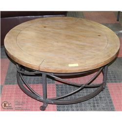 SHOWHOME ROUND RUSTIC COFFEE TABLE 37"DIAMETER