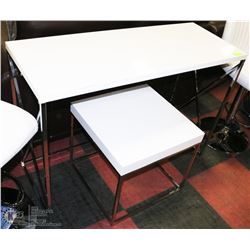 SHOWHOME WHITE SOFA TABLE 18"X46"X32"H WITH END