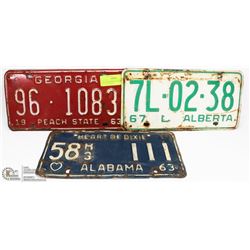 LOT OF 3 ASSORTED COLLECTOR LICENSE PLATES