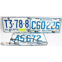 LOT OF 3 ASSORTED COLLECTOR LICENSE PLATES