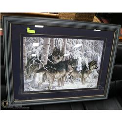 LARGE WOLF PICTURE 35.5"X45.5".