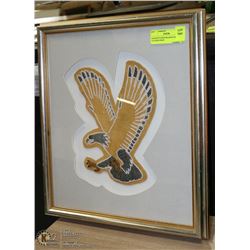 HANDSTITCHED BEADED EAGLE ON LEATHER PROF