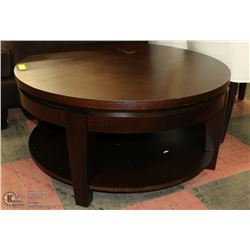 SHOWHOME ROUND WOOD TONE COFFEE TABLE