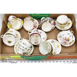 LOT OF 18 ASSORTED DECORATIVE TEA CUPS.