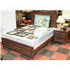 Image 1 : NEW WOOD TONE QUEEN SIZE BEDFRAME WITH 2 NIGHT