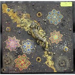 CUSTOM 3D GECKO  MIXED MEDIA  PAINTING