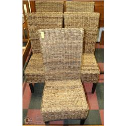 SHOWHOME SET OF 5 WICKER SIDECHAIRS