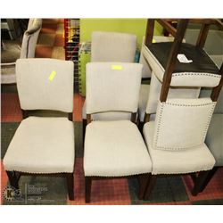 SHOWHOME GROUP OF 6 WOOD AND LIGHT GREY