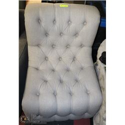 SHOWHOME LIGHT GREY FABRIC ACCENT CHAIR