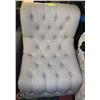 Image 1 : SHOWHOME LIGHT GREY FABRIC ACCENT CHAIR