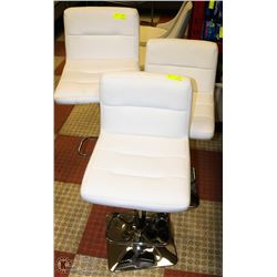 SHOWHOME GROUP OF 3 WHITE & CHROME BASE HYDRAULIC