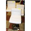 Image 1 : SHOWHOME GROUP OF 3 WHITE & CHROME BASE HYDRAULIC