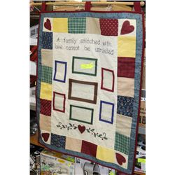 HANDMADE QUILTED PICTURE COLLAGE WALL
