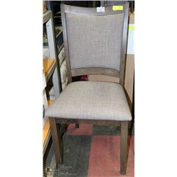 SHOWHOME WOOD AND FABRIC SIDECHAIR