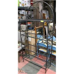 WROUGHT IRON BAKERS RACK WITH 4 SHELVES 12"X34"X71