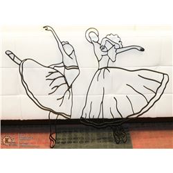 2 IRON ROD DANCING GIRLS FENCE DECOR