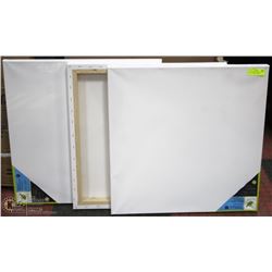 CASE OF 3 TRIPLE PRIMED 24" X24"STRETCHED CANVAS