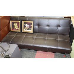 NEW BROWN LEATHERETTE KLICK KLACK SOFA