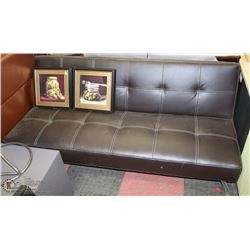 NEW BROWN LEATHERETTE KLICK KLACK SOFA