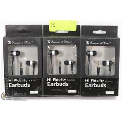 PACK OF 3 HI FIDELITY EAR BUDS