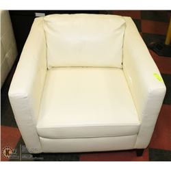 SHOWHOME WHITE LEATHERETTE SOFA CHAIR AS THEY COME