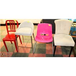 SHOWHOME GROUP OF 4 ASSORTED CHAIRS