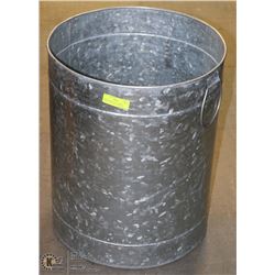 EXTRA-LARGE GALVANIZED 19"X23"H PAIL WITH HANDLES.
