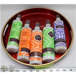 DECORATIVE ROUND TRAY W/SIDE HANDLES