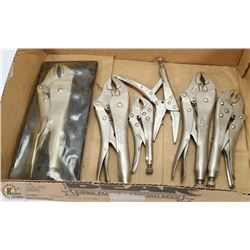 BOX W/SET OF VICE GRIP PLIERS - DIFFERENT