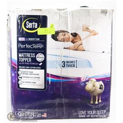SERTA 3" GEL MEMORY FOAM QUEEN MATTRESS TOPPER &
