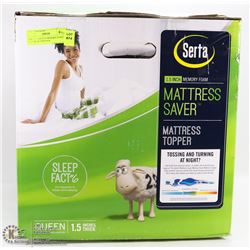 SERTA 1.5"QUEEN MEMORY FOAM MATTRESS TOPPER &