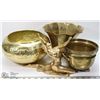 Image 1 : BOX OF BRASS PLANTERS & STATUE