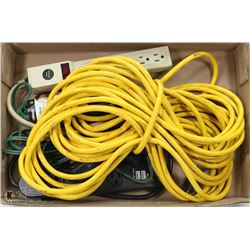 FLAT OF EXTENSION CORDS & POWER BAR