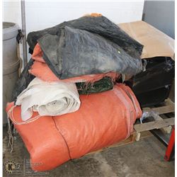 PALLET OF TARPS SOME INSULATED