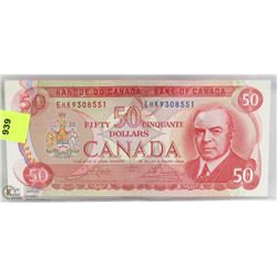 UNCIRCULATED 1975 CANADIAN $50.00 BILL