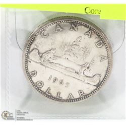 1965 SMALL BEAD SILVER DOLLAR.