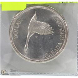 1967 CANADIAN CENTENNIAL FLYING GOOSE SILVER