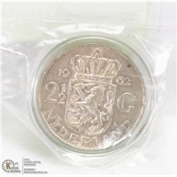 NETHERLANDS 2.5 GILDER 1962 COIN.