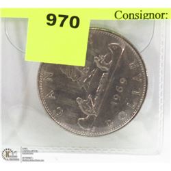 1969 CANADIAN $1.00 COIN.