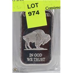 1OZ .999 BUFFALO SILVER BAR.