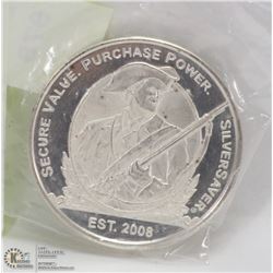 2008 MASS 1OZ .999 SILVER COIN.