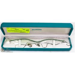 NEW RHODIUM  CYSTAL NECKLACE &EMERALD BRACELET