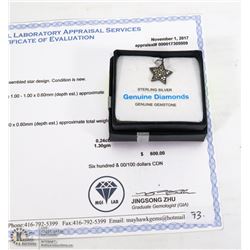 925 SILVER STAR PENDANT WITH 33 PAVE-SET DIAMONDS