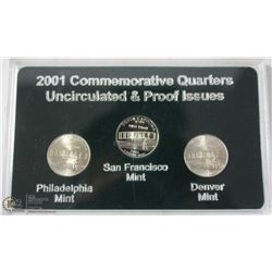 2001 US UNCIRCULATED PROOF ISSUE COIN SET FROM 3