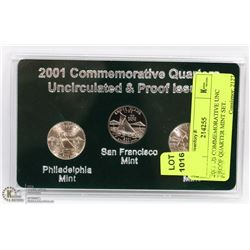 2001 US COMMEMORATIVE UNC PROOF QUARTER MINT SET.