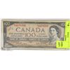 Image 1 : 1954 CANADIAN $100.00 BILL.