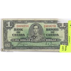 1937 CANADIAN $1.00 BILL.