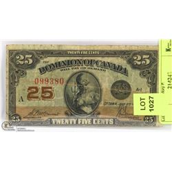 1923 CANADIAN SHINPLASTER.